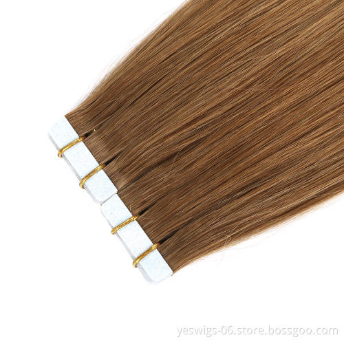 Double Drawn Burmese Virgin Tape Hair Vendors PayPal Accept, Human Hair Manufacturer 8# Pure Color Virgin Cuticle Aligned Weaves